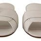 Elegant White Flat Sandals with DG Logo Embellishment