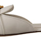 Elegant White Flat Sandals with DG Logo Embellishment