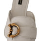 Elegant White Flat Sandals with DG Logo Embellishment