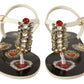T-Strap Heart Crystal Embellished Sandals