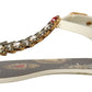 T-Strap Heart Crystal Embellished Sandals
