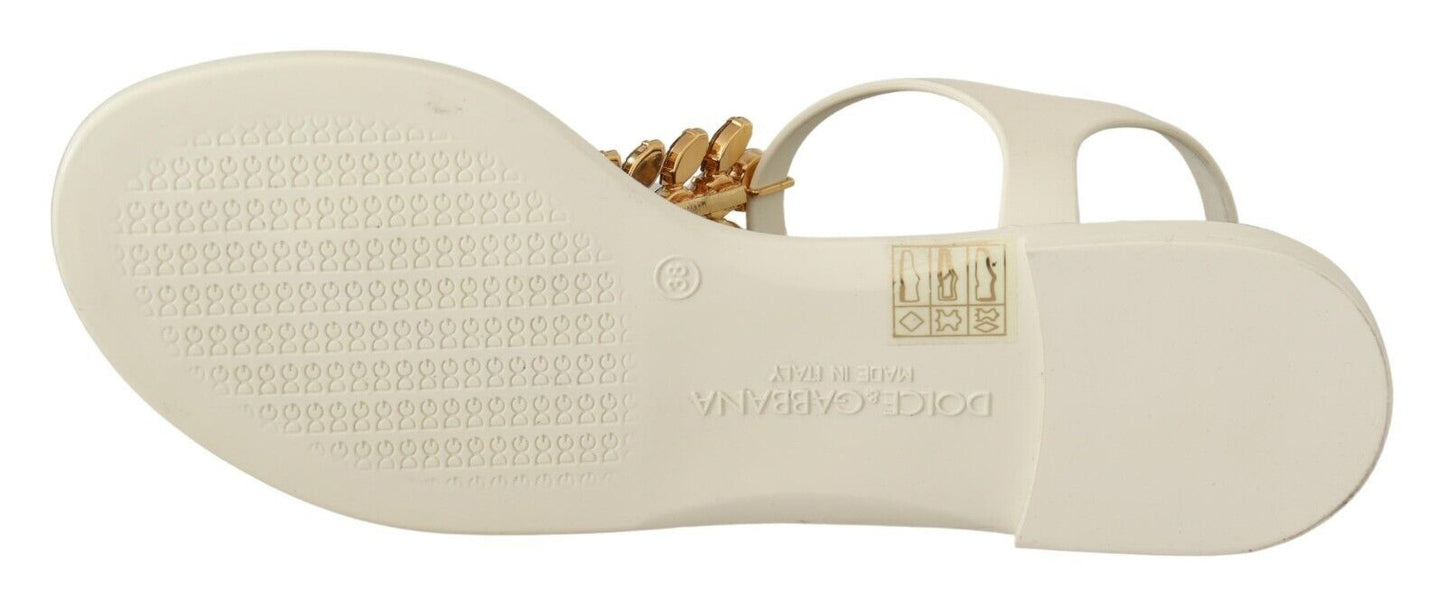 T-Strap Heart Crystal Embellished Sandals