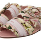 Floral Crystal-Embellished Silk Slide Flats