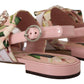 Floral Crystal-Embellished Silk Slide Flats