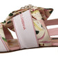 Floral Crystal-Embellished Silk Slide Flats