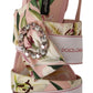 Floral Crystal-Embellished Silk Slide Flats