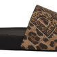 Elegant Leopard Print Flat Sandals