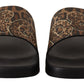 Elegant Leopard Print Flat Sandals