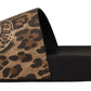 Elegant Leopard Print Flat Sandals