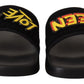 Elegant Black Flat Sandals Slide