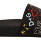 Elegant Black Leather Flat Sandals