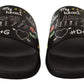 Elegant Black Leather Flat Sandals