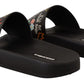 Elegant Black Leather Flat Sandals