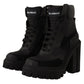Elegant Black Leather Mid Calf Boots