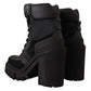 Elegant Black Leather Mid Calf Boots