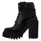 Elegant Black Leather Mid Calf Boots