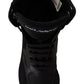 Elegant Black Leather Mid Calf Boots
