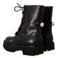 Authentic Leather Biker Boots in Chic Black
