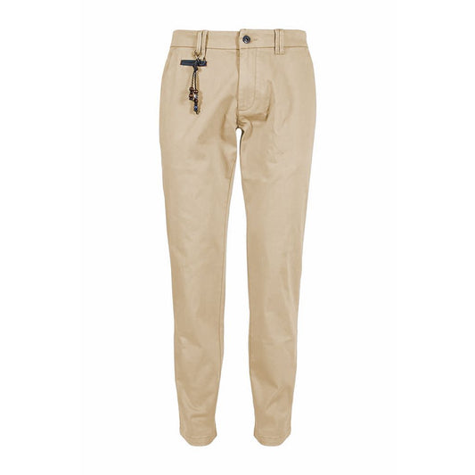 Beige Cotton Men Chino