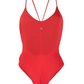 Red Polyester Women Swimsuit