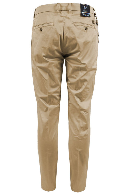 Beige Cotton Men Pants