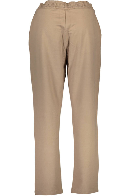 Beige Cotton Women Pant