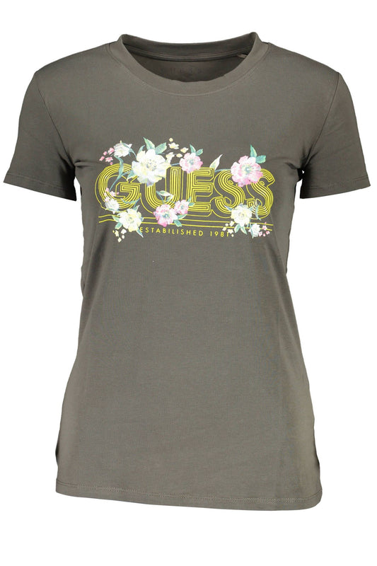 Green Cotton Women T-Shirt