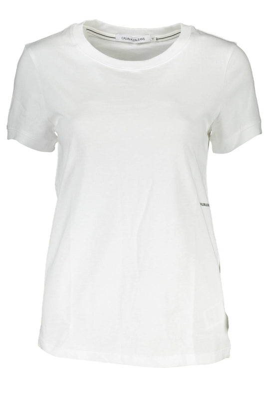 White Cotton Women T-Shirt
