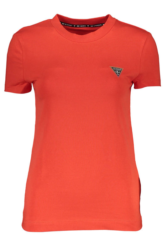 Red Cotton Women T-Shirt