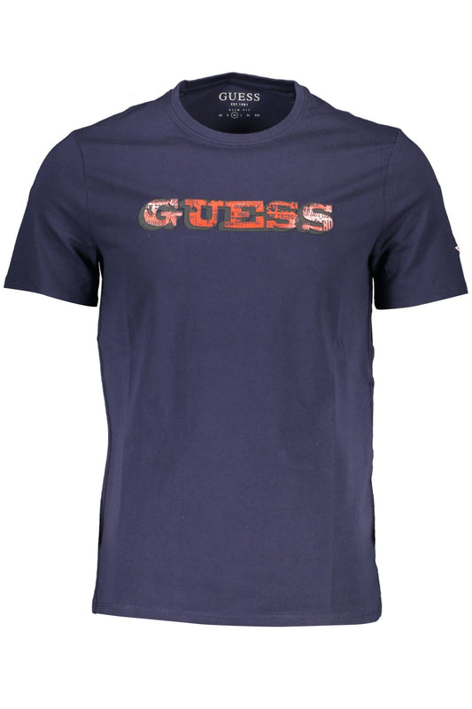 Blue Cotton Men T-Shirt