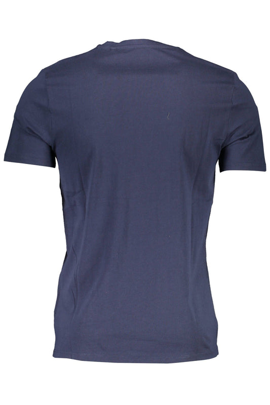 Blue Cotton Men T-Shirt