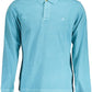 Light Blue Cotton Men Polo Shirt