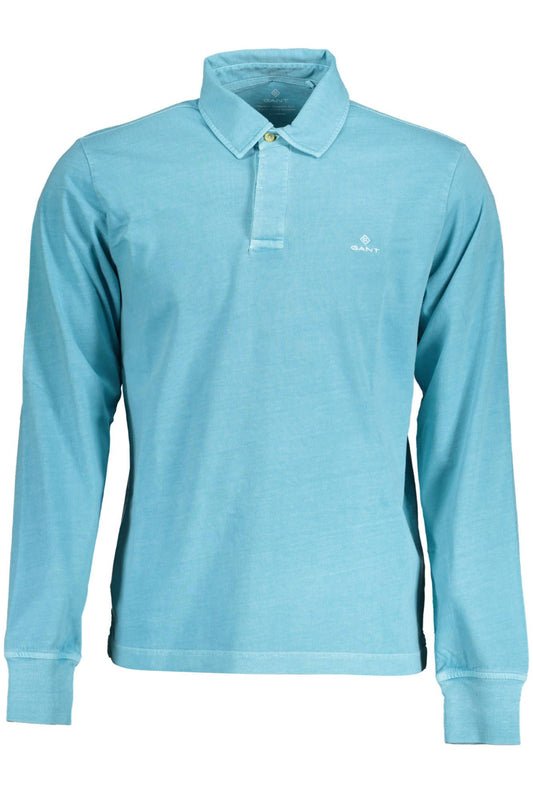 Light Blue Cotton Men Polo Shirt