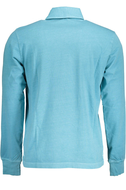 Light Blue Cotton Men Polo Shirt