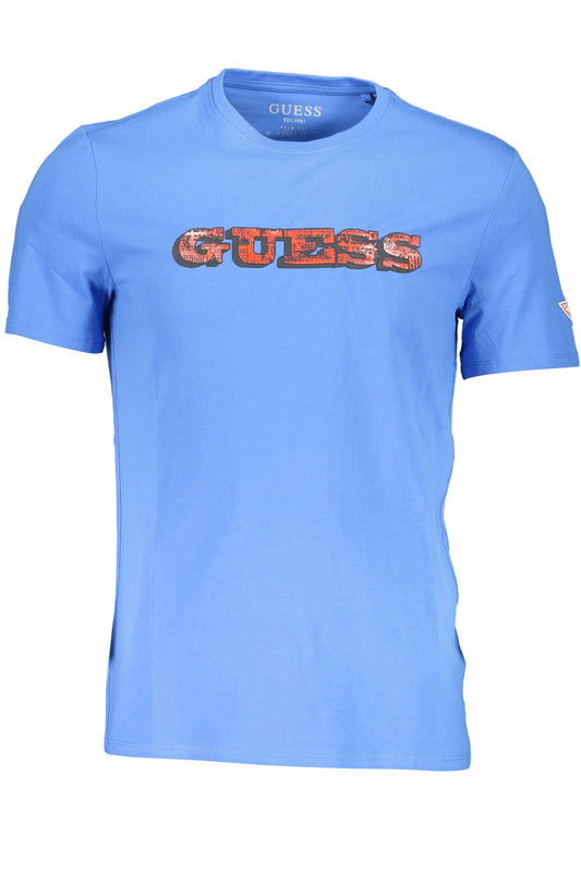 Blue Cotton Men T-Shirt