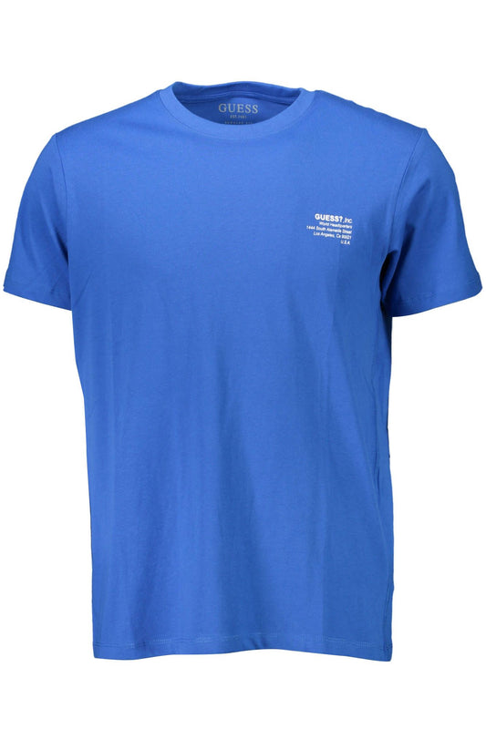 Blue Cotton Men T-Shirt