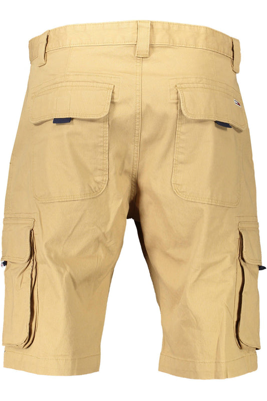 Beige Cotton Men Bermuda
