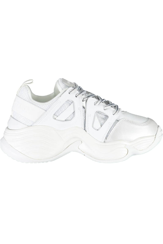 White Polyester Women Sneaker