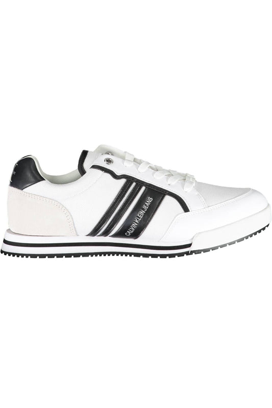 White Polyester Men Sneaker