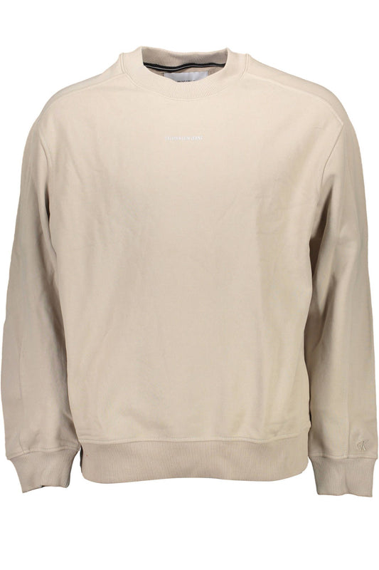 Beige Cotton Men Sweater