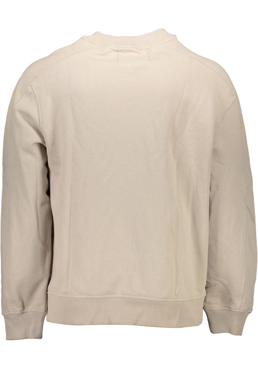 Beige Cotton Men Sweater