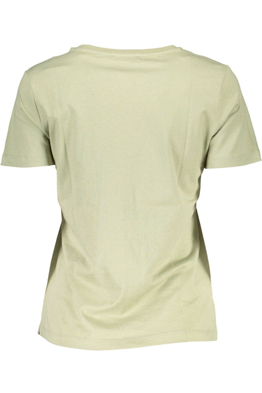 Green Cotton Women T-Shirt
