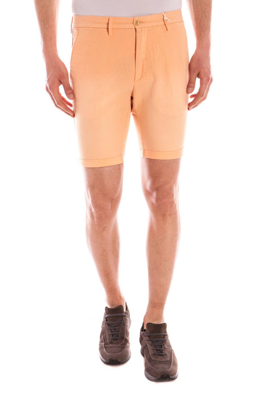 Orange Cotton Men Bermuda Pant