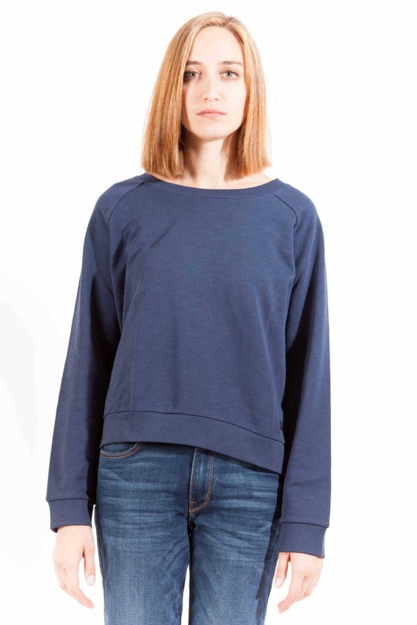 Blue Cotton Women Sweater