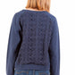 Blue Cotton Women Sweater