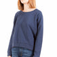 Blue Cotton Women Sweater