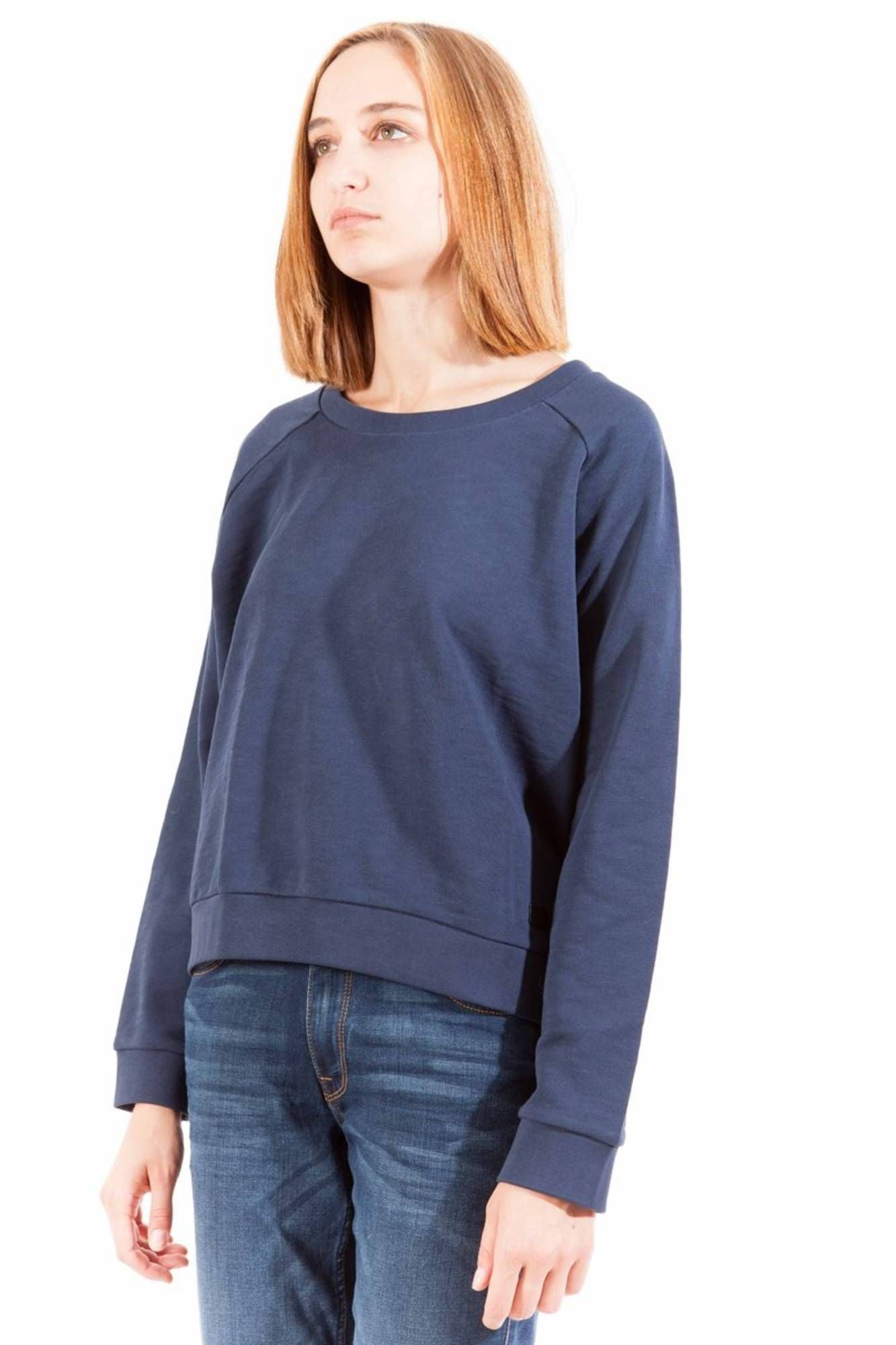 Blue Cotton Women Sweater