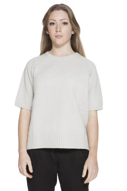 Beige Wool Women Shirt