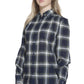 Blue Cotton Women Shirt