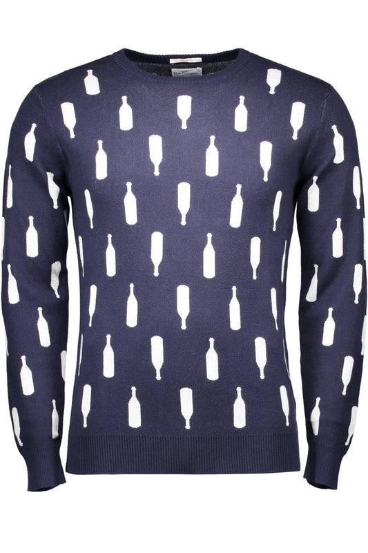 Blue Cotton Men Sweater